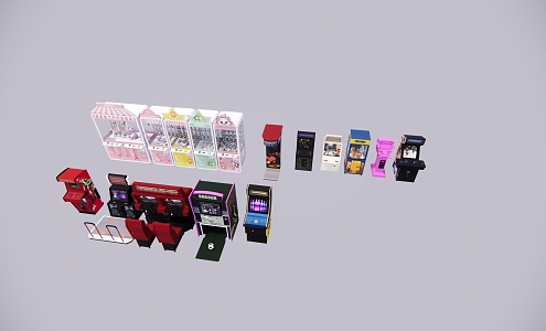 video game city equipment 3d model