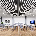 European-style conference hall lecture hall conference room platform lecture 3d model