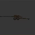 Camouflage Military Artillery Gun With Long Barrel And Wheel Mount Structure