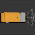Computer Generated 3D Model of Yellow Sweeper Truck with Cleaning Gear 3d model