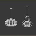 Various Shaped Modern Pendant Lights With Metal Frames And Warm Fabric Shades