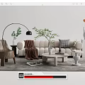 Modern Sofa Coffee Table Combination Sofa Coffee Table 3d model
