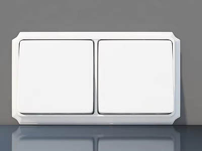 Sleek Modern White Double Basin Bathroom Sink With Reflective Countertop Design 3d model