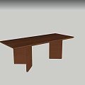 Modern Solid Wood Dining Table With Rectangular Top And Textured Wide Legs