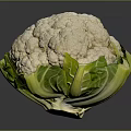 Fresh Whole White Cauliflower With Green Leaves Healthy Vegetable On Dark Background
