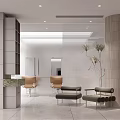 Modern Beauty Hair Salon Interior With Light Tones Comfortable Seating And Plant Decor
