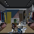 Stylish Modern Clothing Store Interior Design With Neat Garment Display Racks And Cozy Customer Lounge