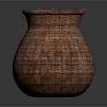 Handmade Woven Brown Rattan Storage Basket For Home Decor Organizing