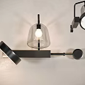 Modern Wall Lights With Glass Bell Shade And Black Metal Bracket Mounted On White Wall