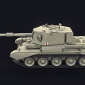 Light Colored Military Tank With Long Gun Barrel Tracks And Turret Equipment