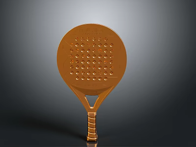 Orange Fly Swatter Practical Household Item with Round Surface Small Holes and Striped Handle 3d model