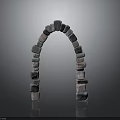 Architectural Arch Structure Design Using Stacked Colored Blocks In Creative Construction
