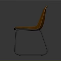 Brown Leather Accent Chair With Metal Legs And Minimalist Rivet Design Details