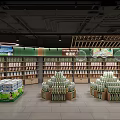 Modern Supermarket Beverage And Dairy Section With Neatly Arranged Shelves And Well Organized Product Displays