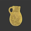 Ancient Handcrafted Terracotta Vase Sculpture Carving With Cracked Surface And Textured Design