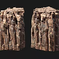 Natural Stone Wood Decorative Column Structures With Rough Textured Surfaces For Rustic Home Decor 3d model