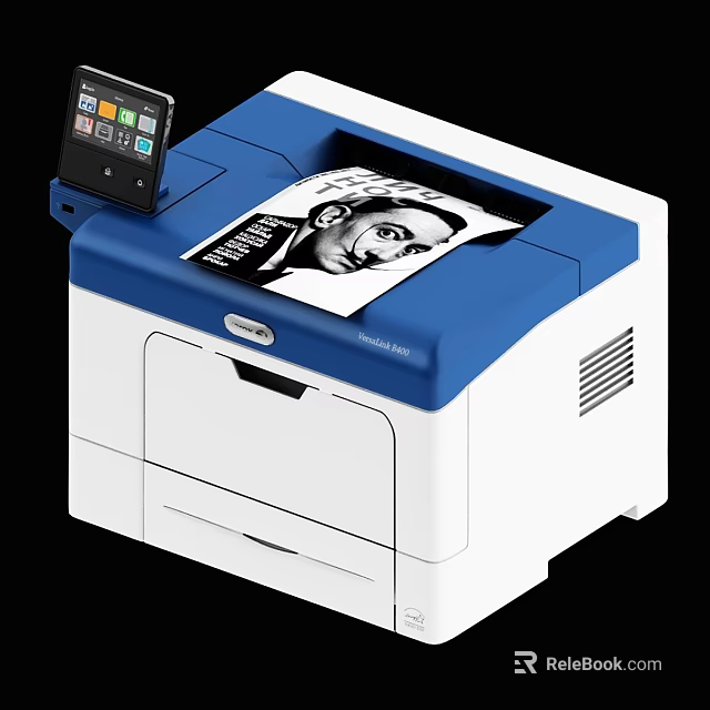 Xerox Phaser 6510 Blue And White Printer With Control Panel Printing 3d model 