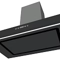 Modern Black Kitchen Range Hood With LED Light And Control Panel
