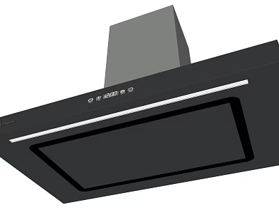 Modern Black Kitchen Range Hood With LED Light And Control Panel 3d model