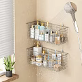Bathroom Wall Mounted Storage Baskets For Toiletries In Shower Area