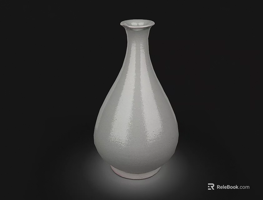 Elegant White Ceramic Vase With Teardrop Shape And Smooth Surface For Home Decor 3d model 