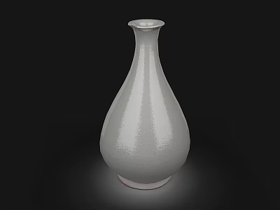 Elegant White Ceramic Vase With Teardrop Shape And Smooth Surface For Home Decor 3d model