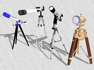 modern telescope astronomical telescope 3d model