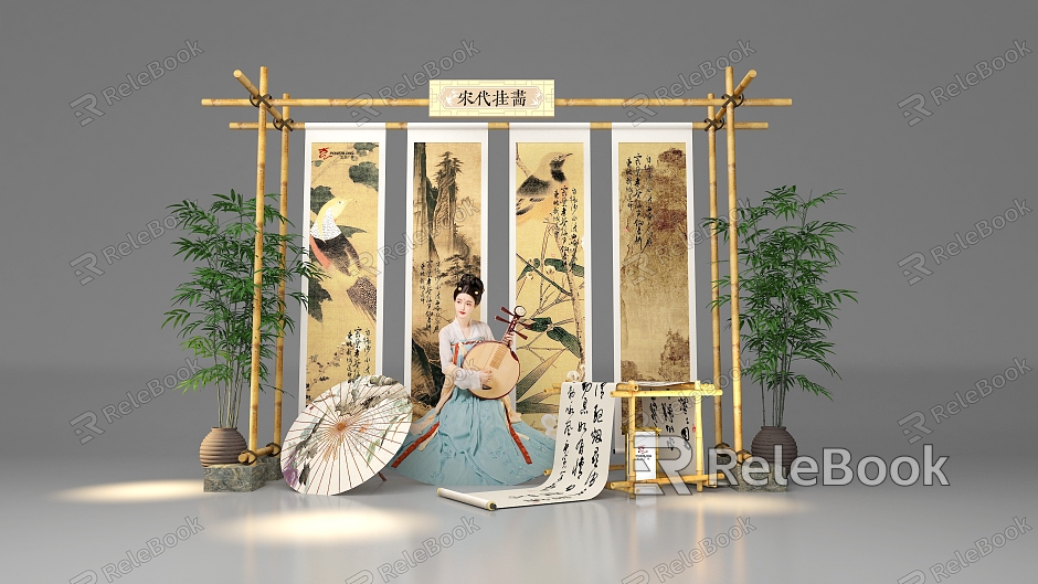 Exhibition easel antique dp point shopping mall beautiful Chen model