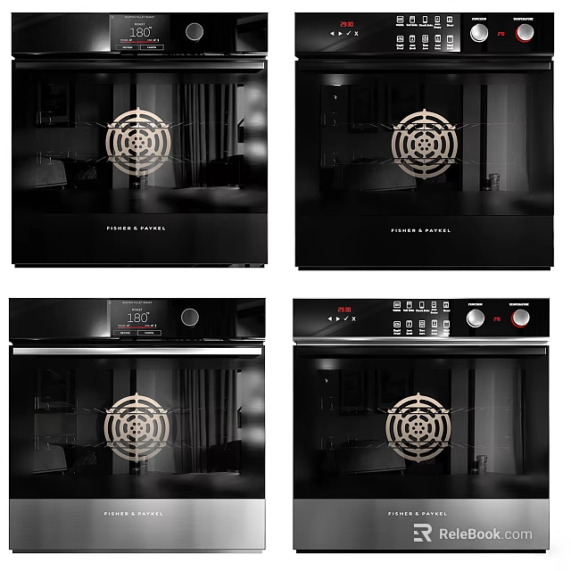 Modern Built in Oven Interior Featuring Heating Element Digital Display And Control Knobs 3d model 