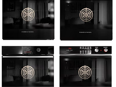 Modern Built in Oven Interior Featuring Heating Element Digital Display And Control Knobs 3d model