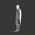 Fantasy Armored Character With Silver Spiked Armor And Pale Face Features