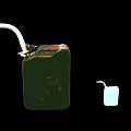 Vintage Military Weapon Fuel Can Featuring Rusty Green Body And Small White Container