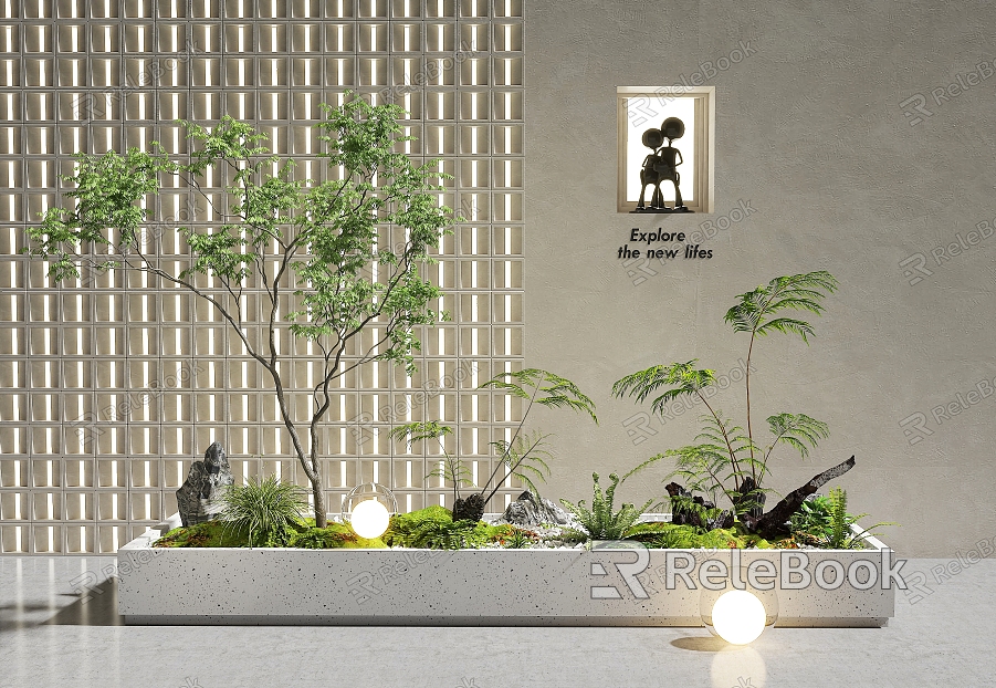 Indoor Landscape Plant Pile Landscape Greening Garden Landscape Tree model