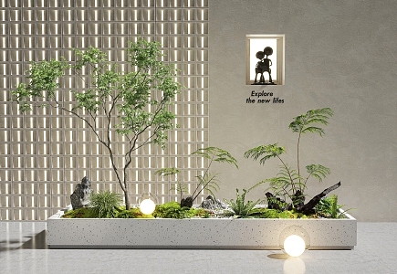 Indoor Landscape Plant Pile Landscape Greening Garden Landscape Tree 3d model