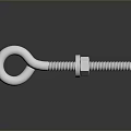 Stainless Steel Bolt With Nut Shiny Metallic Finish On Smooth Black Surface