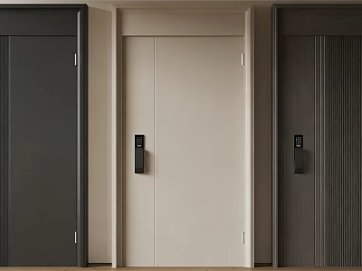 Modern Security Doors In Three Color Options With Sleek Lock Design For Home 3d model