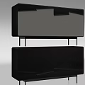 Modern Black Wooden Decorative Cabinet With Sleek Design And Metal Legs