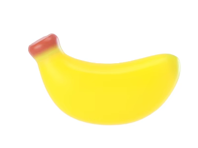 Fresh Ripe Banana With Yellow Skin And Red Tip Healthy Tropical Fruit For Daily Diet 3d model