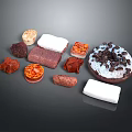 Assorted Delicious Desserts Including Chocolate Cakes Marshmallows Fudge Brownies And Sweet Treats
