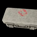 Vintage Medical First Aid Kit With Red Cross Symbol And Metal Case