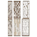 New Chinese Style Modern Metal Wooden Lattice Screen Partition 3d model