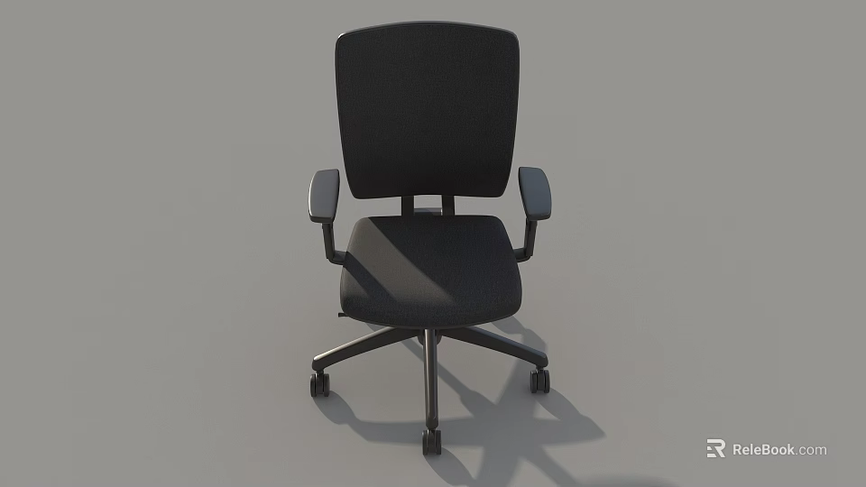 Comfortable Ergonomic Black Office Chair With Adjustable Armrests And Swivel Wheels 3d model 