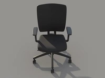 Comfortable Ergonomic Black Office Chair With Adjustable Armrests And Swivel Wheels 3d model