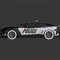 Modern Black And White Police Car With Roof Lights And POLICE Logo