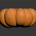 Vibrant Orange Round Textured Pumpkin With Shiny Rind And Glossy Surface