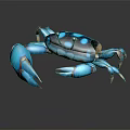 Blue Spotted Crab Sculpture With Vibrant Blue Color And Detailed Decorative Features