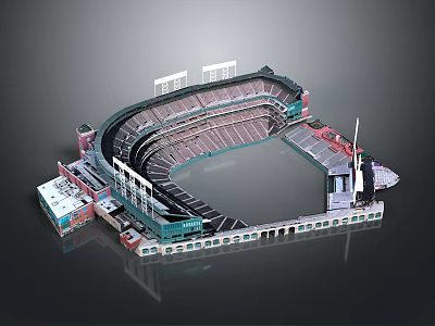Detailed Modern Stadium Architectural Design With Seating Area And Surrounding Facilities 3d model