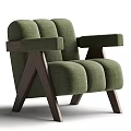 Gray Upholstered Single Sofa With Modern Wooden Frame And Minimalist Comfortable Design
