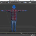 A Man in Plaid Shirt White T-Shirt and Blue Jeans with Arms Outstretched
