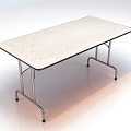 Modern Minimalist Coffee Table With Speckled White Surface And Metal Frame 3d model